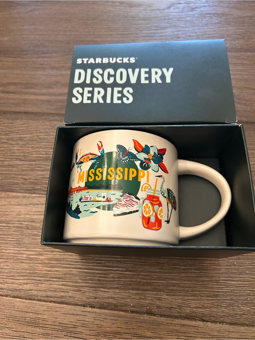 Starbucks White Mississippi Illustrated City Mug with Multicolor Accents